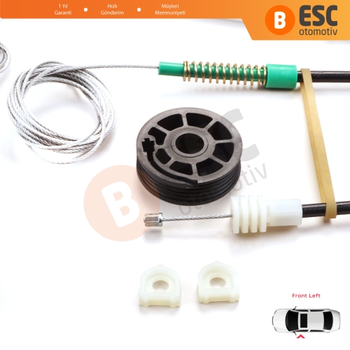 Volvo C70 MK1 872 1996-2002 2-Kapı Coupe 9467884 İçin Sol Cam Kriko Tamir Seti